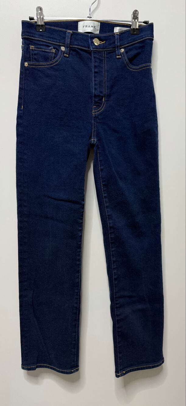 Frame Le Sleek Straight Ankle Denim Jeans size 25 small pin hole see photo
